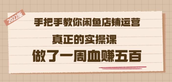 2022版《手把手教你闲鱼店铺运营》真正的实操课做了一周血赚五百(16节课)-创客一号
