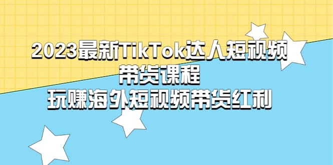 2023最新TikTok·达人短视频带货课程，玩赚海外短视频带货·红利-创客一号