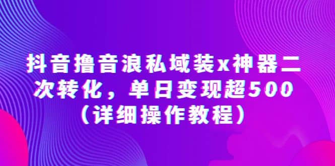 抖音撸音浪私域装x神器二次转化，单日变现超500（详细操作教程）-创客一号