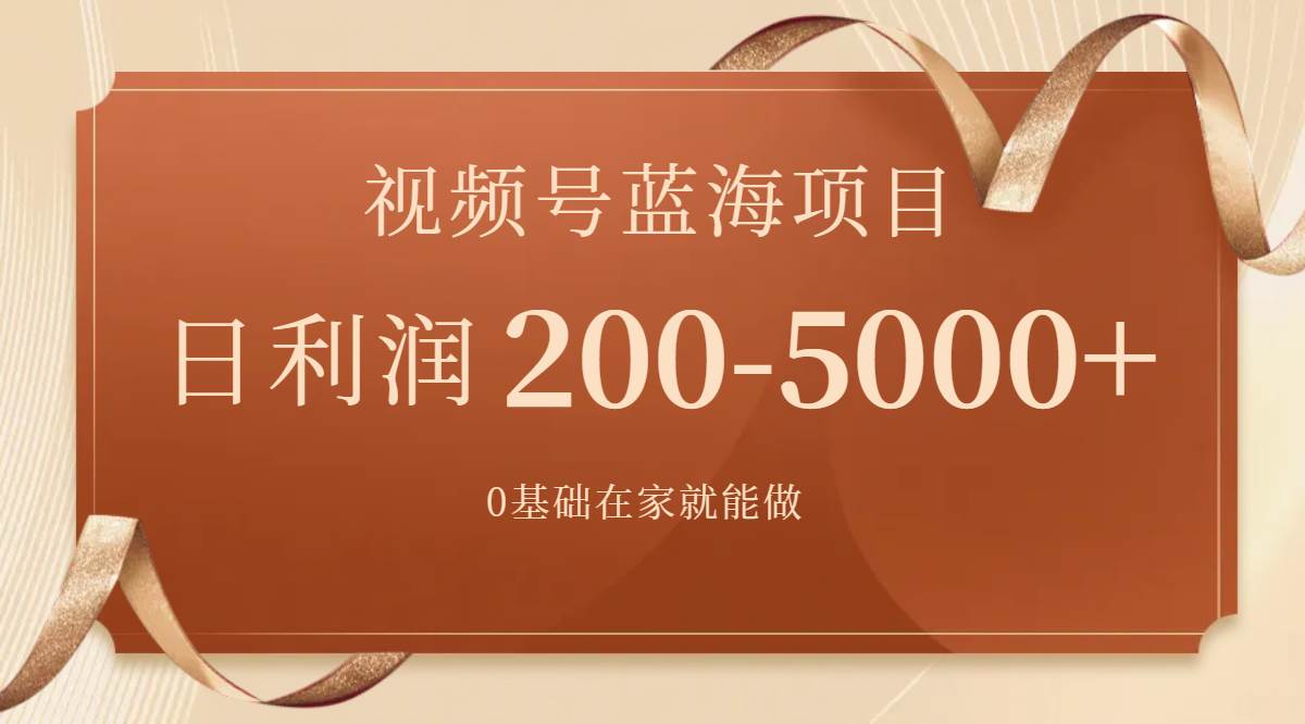 视频号蓝海项目，0基础在家也能做，一天200-5000+【附266G资料】-创客一号
