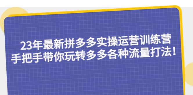 23年最新拼多多实操运营训练营：手把手带你玩转多多各种流量打法！-创客一号