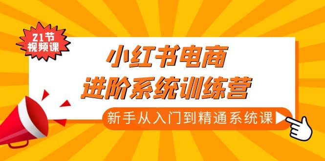 小红书电商进阶系统训练营：新手从入门到精通系统课（21节视频课）-创客一号