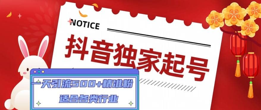 抖音独家起号，适合各类行业（9节视频课）-创客一号
