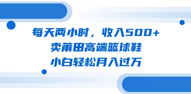 每天两小时，收入500+，卖莆田高端篮球鞋，小白轻松月入过万（教程+素材）-创客一号