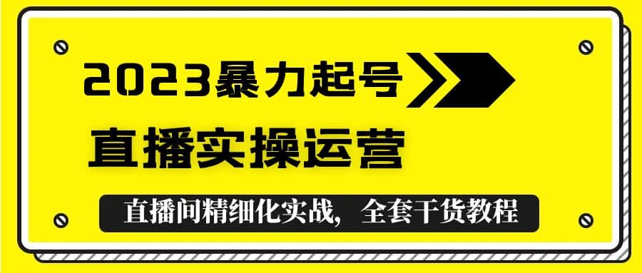 2023暴力起号+直播实操运营，全套直播间精细化实战，全套干货教程-创客一号