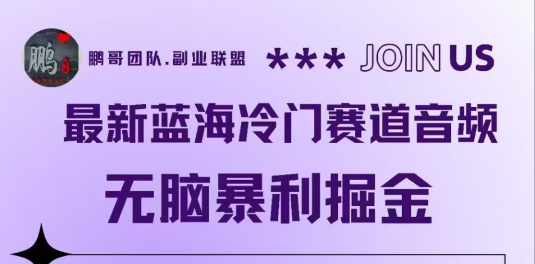 最新蓝海冷门赛道音频，无脑暴利掘金-创客一号