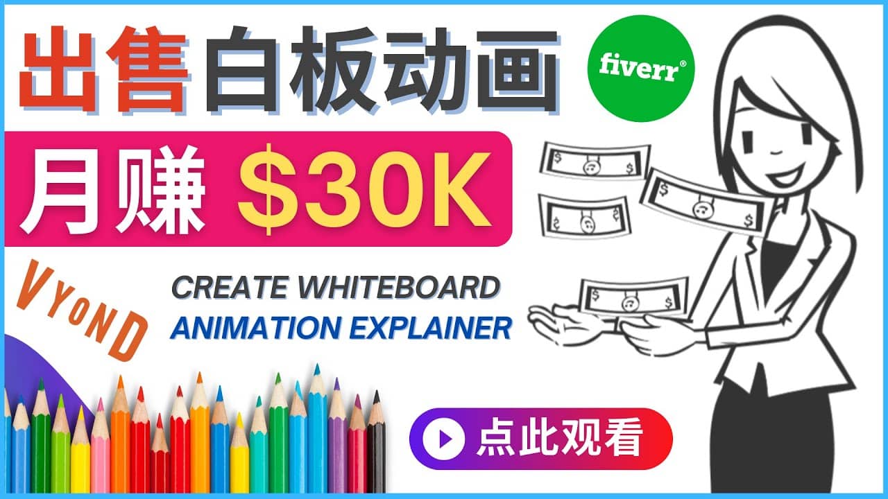 如何用最简单制作白板动画（WhiteBoard Animation）月赚3万美元-创客一号
