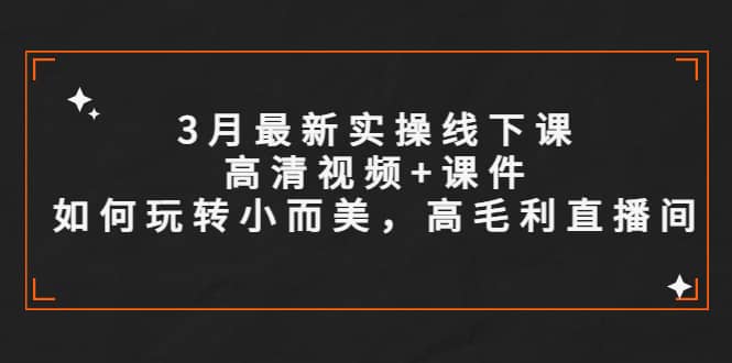 3月最新实操线下课高清视频+课件，如何玩转小而美，高毛利直播间-创客一号