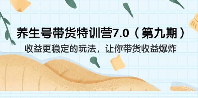养生号带货特训营7.0（第九期）收益更稳定的玩法 让你带货收益爆炸（11节）-创客一号