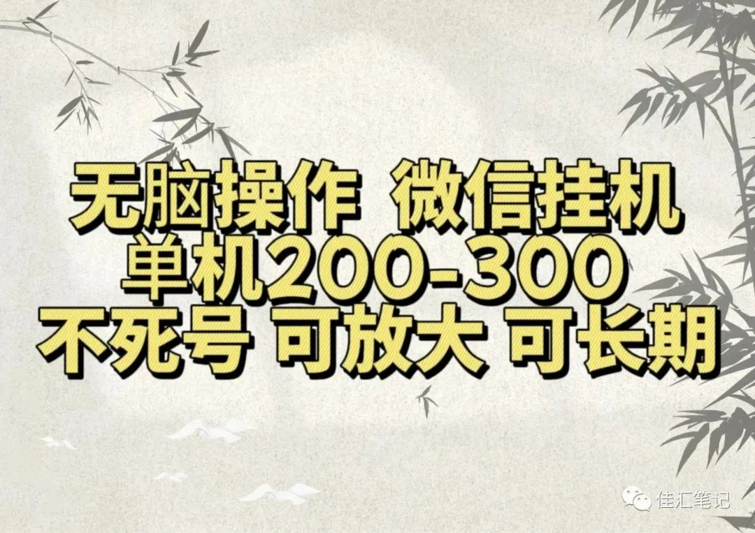 无脑操作微信视频号挂机单机200-300一天，不死号，可放大，工作室实测-创客一号