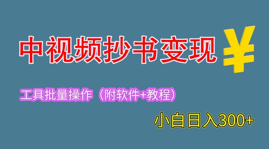 2023中视频抄书变现（附工具+教程），一天300+，特别适合新手操作的副业-创客一号