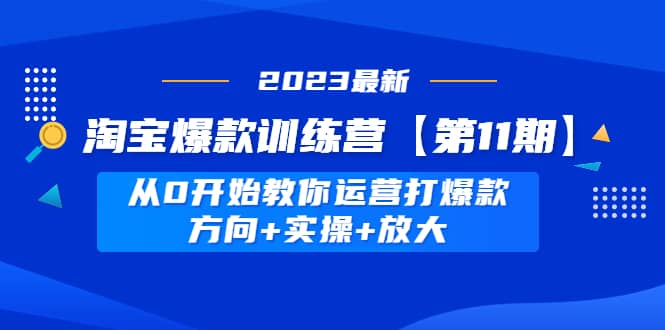 淘宝爆款训练营【第11期】 从0开始教你运营打爆款，方向+实操+放大-创客一号