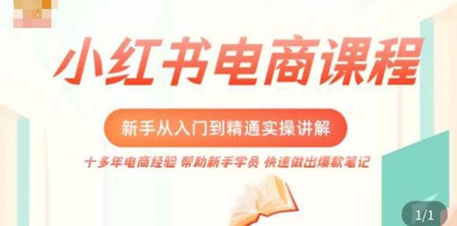 小红书电商新手入门到精通实操课，从入门到精通做爆款笔记，开店运营-创客一号