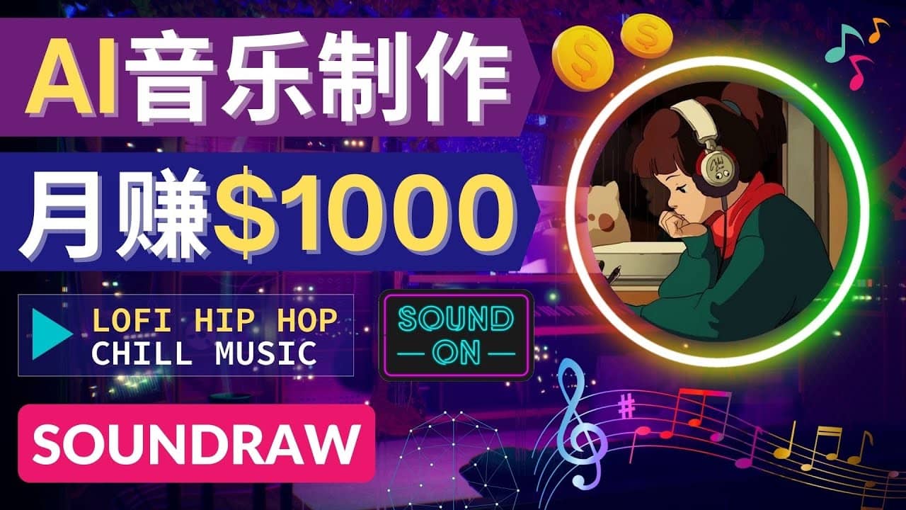 无需任何音乐基础： 使用AI软件制作Lofi Hip Hop Chill Music 月赚1000美元-创客一号