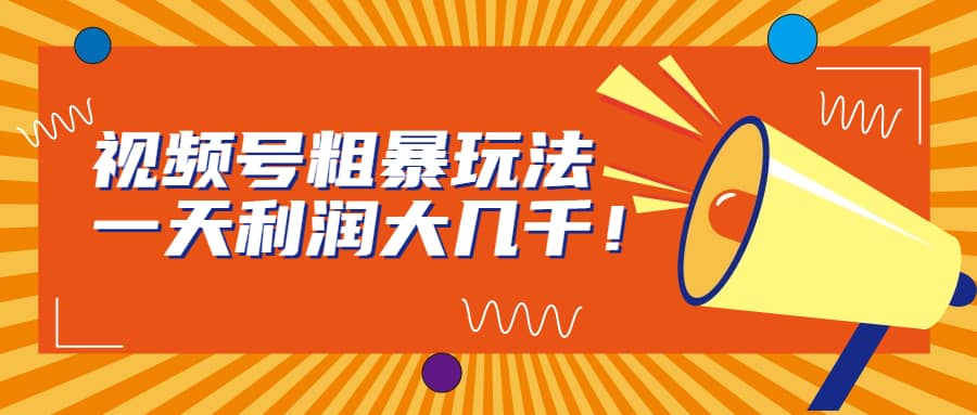 视频号粗暴玩法，一天利润大几千-创客一号