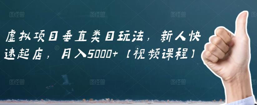 虚拟项目垂直类目玩法，新人快速起店，月入5000+【视频课程】-创客一号