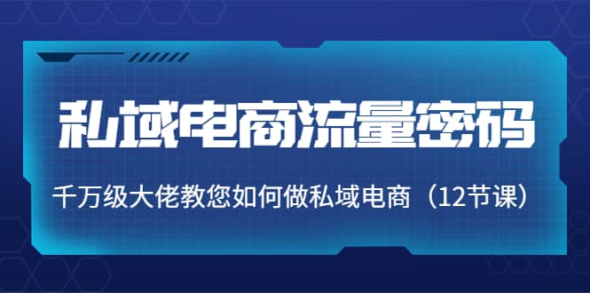 私域电商流量密码：千万级大佬教您如何做私域电商（12节课）-创客一号