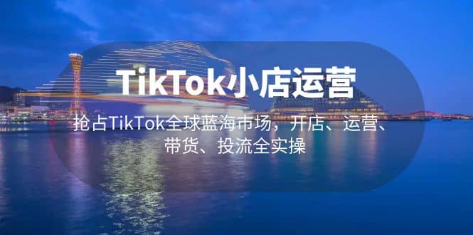 TikTok小店运营 抢占TikTok全球蓝海市场，开店、运营、带货、投流全实操-创客一号