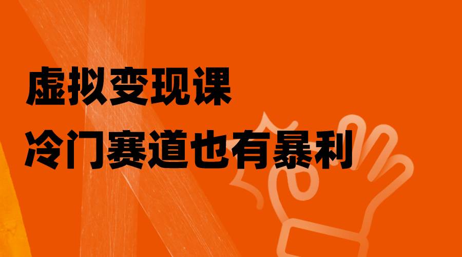 虚拟变现课，冷门赛道也有暴利，手把手教你玩转冷门私域-创客一号