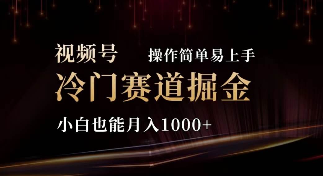 2024视频号冷门赛道掘金，操作简单轻松上手，小白也能月入1000+-创客一号