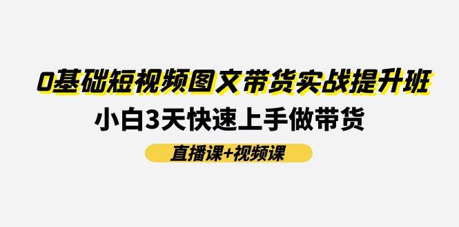 0基础短视频图文带货实战提升班(直播课+视频课)：小白3天快速上手做带货-创客一号
