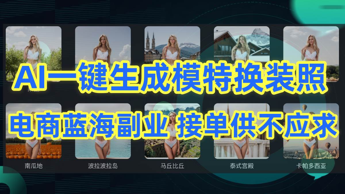 AI制作一键生成模特换装照，电商蓝海副业供不应求-创客一号