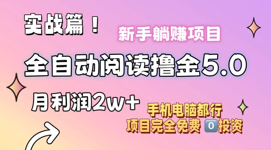 小说全自动阅读撸金5.0 操作简单 可批量操作 零门槛！小白无脑上手月入2w+-创客一号