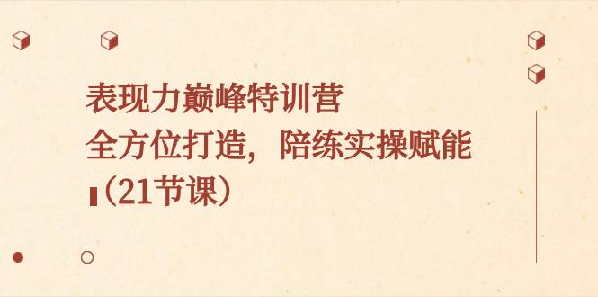 表现力巅峰特训营，全方位打造，陪练实操赋能（21节课）-创客一号