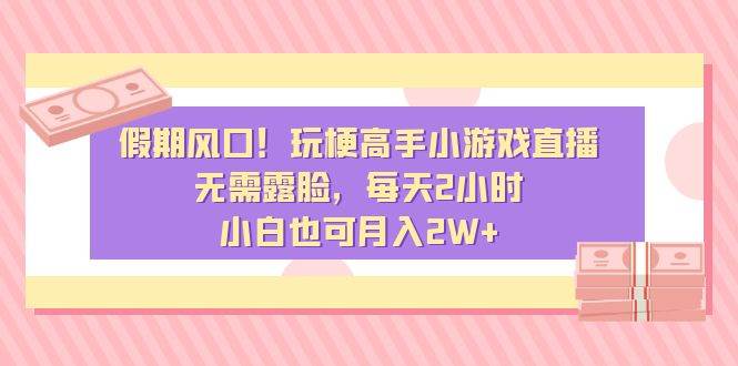 假期风口！玩梗高手小游戏直播，无需露脸，每天2小时，小白也可月入2W+-创客一号