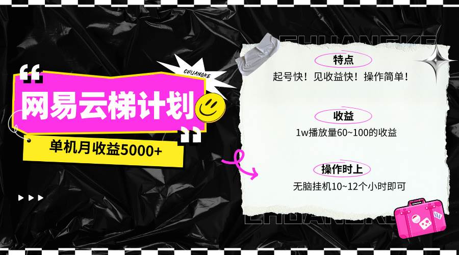 最新网易云梯计划网页版，单机月收益5000+！可放大操作-创客一号