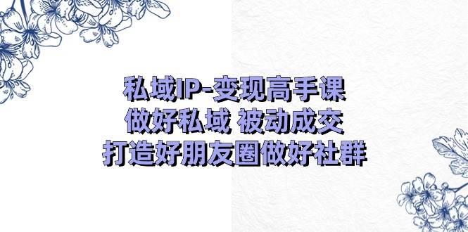 私域IP-变现高手课：做好私域 被动成交，打造好朋友圈做好社群（18节）-创客一号