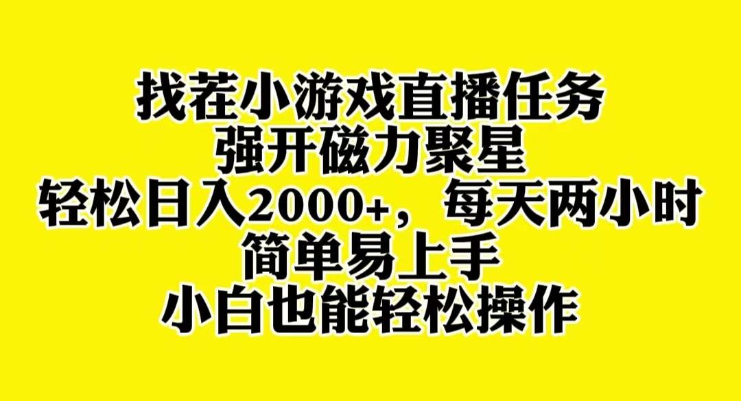 找茬小游戏直播，强开磁力聚星，轻松日入2000+，小白也能轻松上手-创客一号