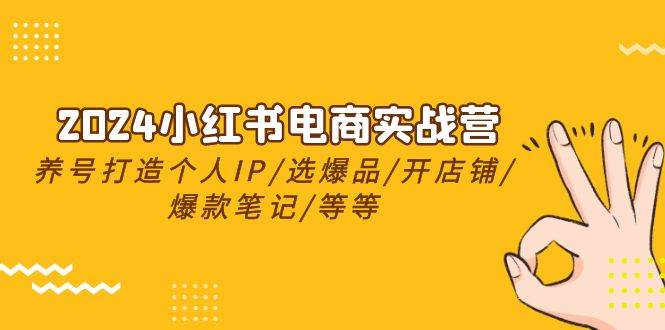 2024小红书电商实战营，养号打造IP/选爆品/开店铺/爆款笔记/等等（24节）-创客一号
