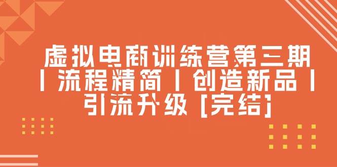 虚拟电商训练营第三期丨流程精简丨创造新品丨引流升级 [完结]-创客一号