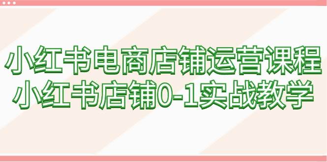 小红书电商店铺运营课程，小红书店铺0-1实战教学（60节课）-创客一号