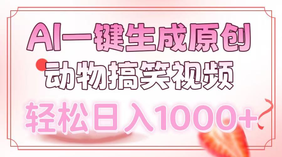AI一键生成原创动物搞笑视频，轻松日入1000+-创客一号