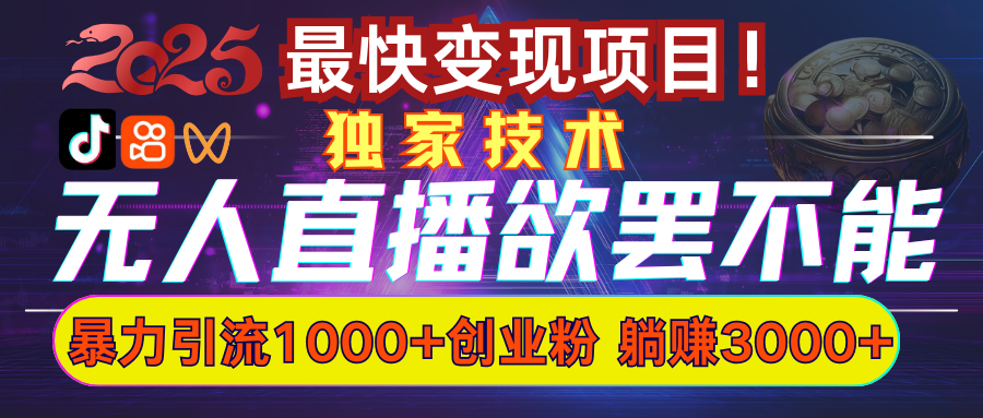 欲罢不能的无人直播引流，超暴力日引流1000+高质量精准创业粉-创客一号