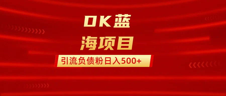 DK蓝海项目  通过，抖音，快手，小红书，引流负债粉日入500+-创客一号
