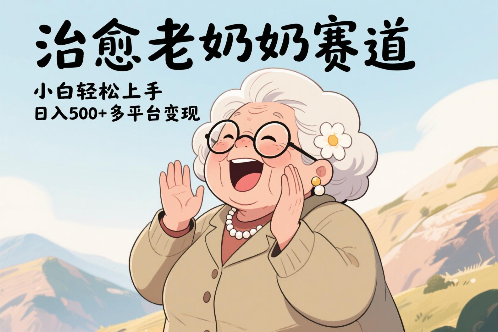视频号治愈老奶奶赛道，小白轻松上手，日入500+多平台变现-创客一号