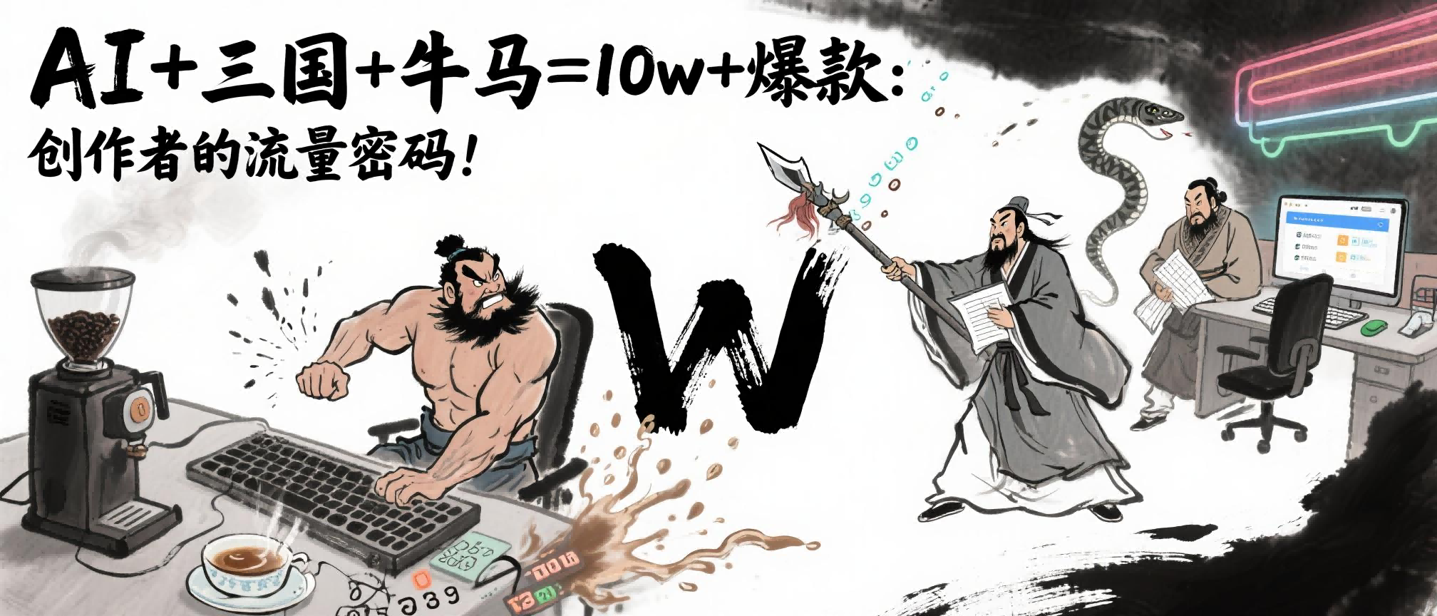 AI+三国+牛马=10w+爆款：创作者的流量密码！-创客一号