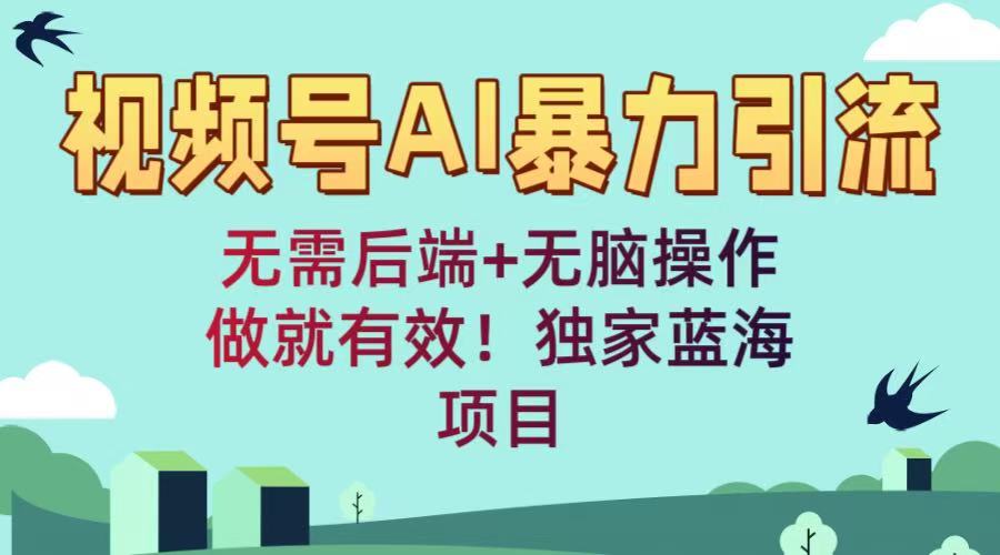 视频号AI暴力引流：无需后端+无脑操作，做就有效！独家蓝海项目-创客一号